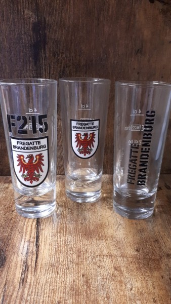 Schnapsglas mit UV Druck F215 Fregatte Brandenburg