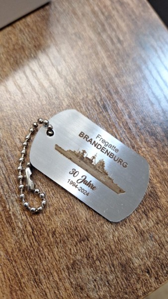 F215 Fregatte Brandenburg Schlüsselanhänger, Dogtag - Edelstahl