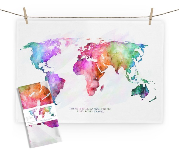 Geschirrtuch WORLD MAP 50x70cm